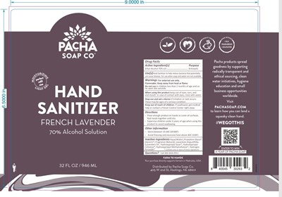 Pacha hand sanitizer label.jpg 32oz Hand Sanitizer - Pacha hand sanitizer label